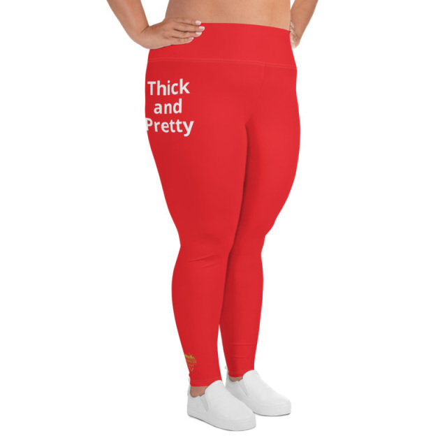 Red And White Thick And Pretty Plus Size Leggings